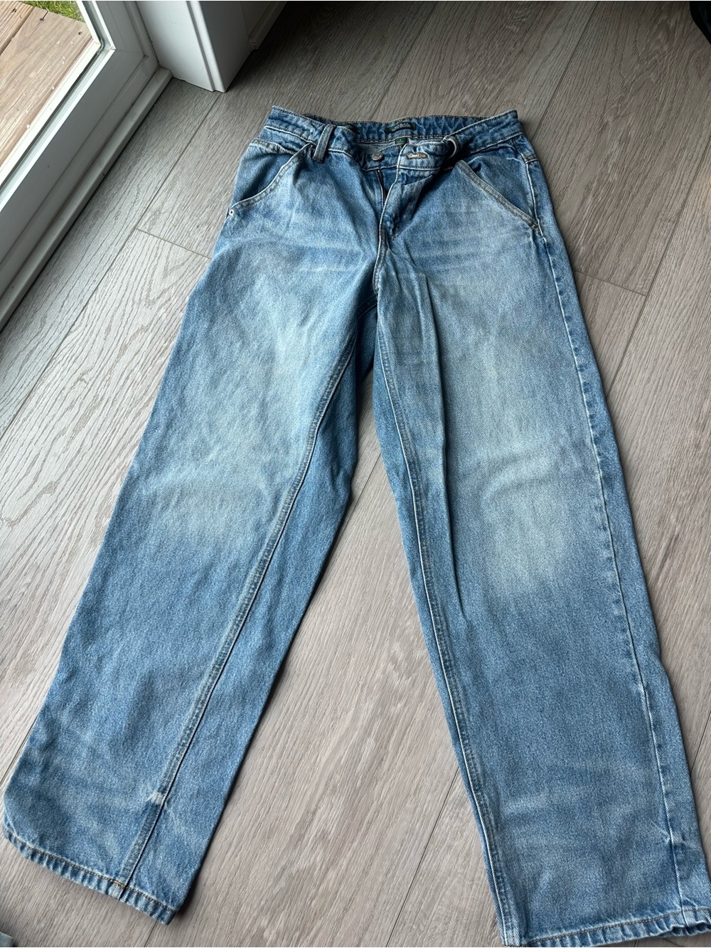 wild fable Light Blue Wide-Leg Jeans (Mid-Rise)